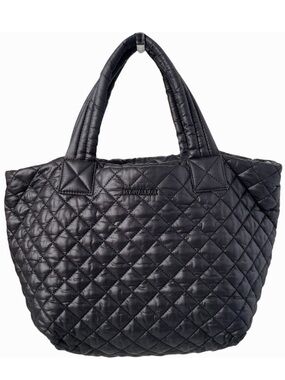 MZ Wallace Small Metro Deluxe Tote Quilted Nylon Strap Lightweight Black
